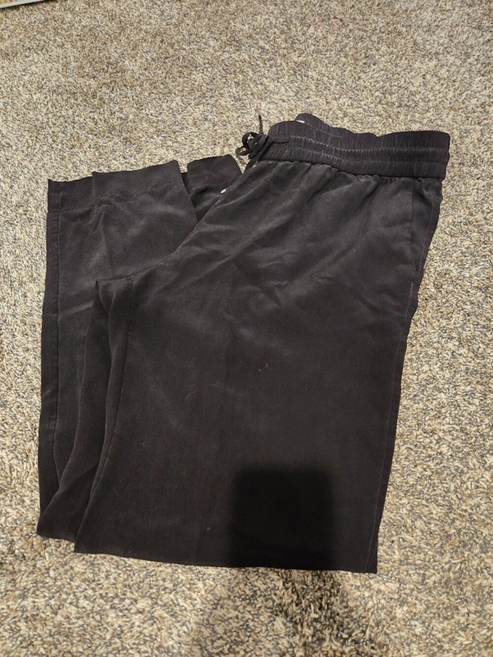 Equipment Black Silk Pull On Pants L